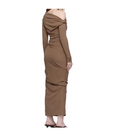 Paris Georgia Elemental Manahou One-shoulder Midi Dress In Brown
