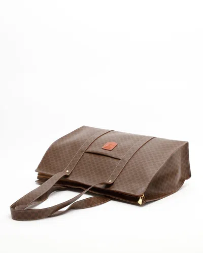 Celine Céline Macadam Tote Bag In Brown