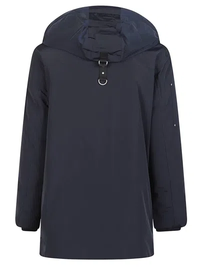 Moose Knuckles Hooded Coat In Blue