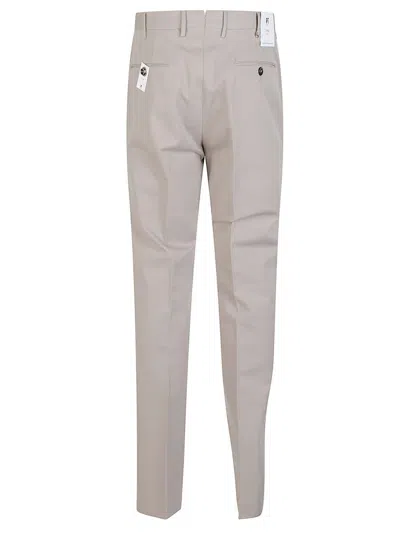 Pt Torino Tailored Cotton Trousers In Brown