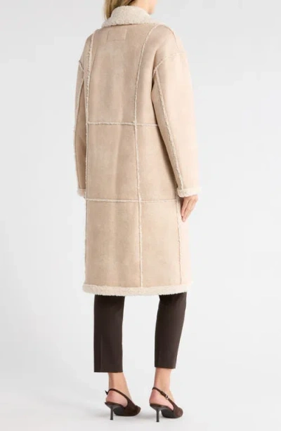 Bcbgeneration Faux Shearling Lined Faux Suede Coat In Neutral