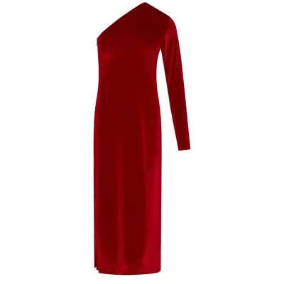 Thisisu Collection Women's Pera Velvet One-shoulder Dress - Red In Red