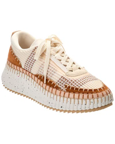 Chloé Natural Nama Trainer In Recycled Nylon In Multi