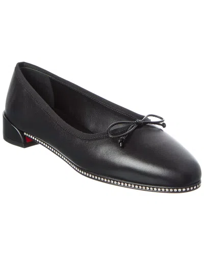 Christian Louboutin Sweetie Strass Leather Ballerina Flat In Black