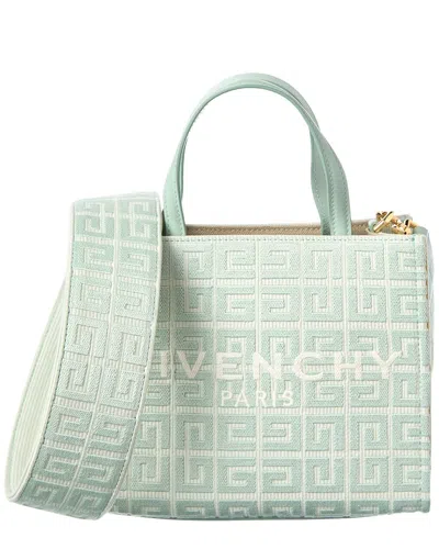 Givenchy G Mini Canvas & Leather Tote In Green
