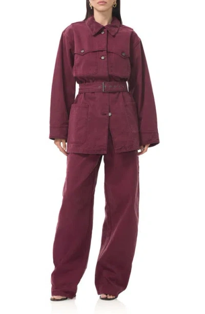 Afrm Bexley Corduroy Pocket Barrel Leg Jeans In Blue