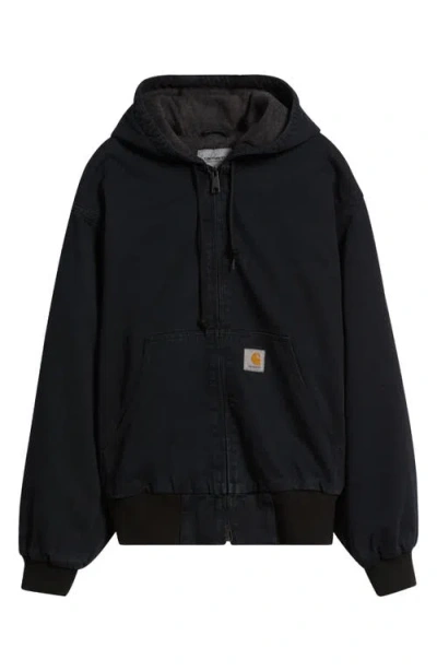 Carhartt Work In Progress Active Canvas Hooded Jacket In Black