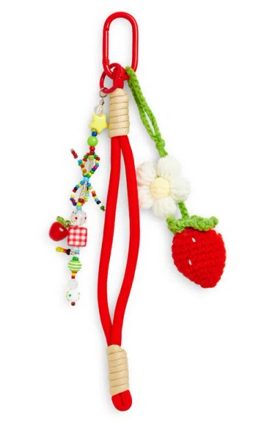 Cara Kids' Strawberry Bag Charm In Red