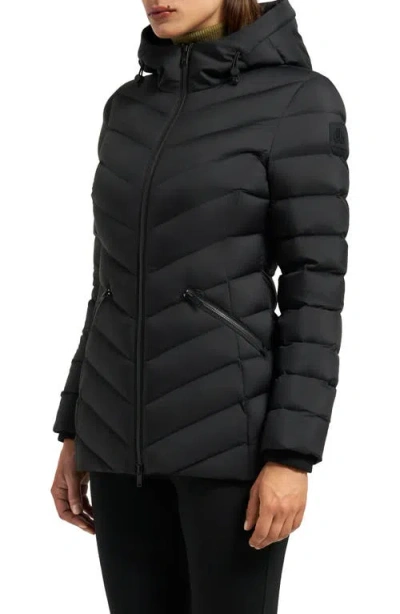 Moose Knuckles Rockcliff 5 Water Repellent Hooded 800 Fill Power Down Puffer Jacket In Black