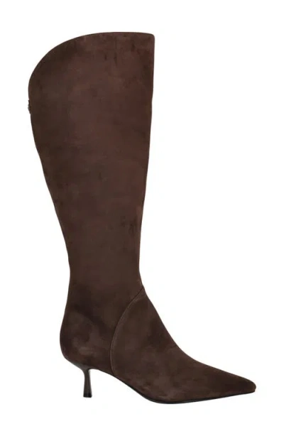 Guess Women's Yania Tall Mid Heel Dress Boots In Brown