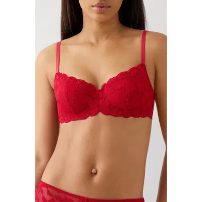 B.tempt'd By Wacoal Feeling Famous Underwire Balconette Bra In Red