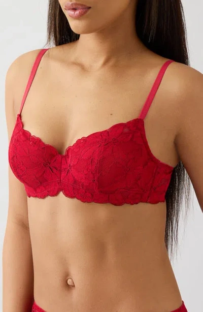 B.tempt'd By Wacoal Feeling Famous Underwire Balconette Bra In Red