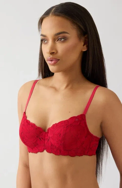 B.tempt'd By Wacoal Feeling Famous Underwire Balconette Bra In Red
