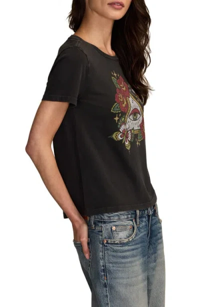Lucky Brand Women's Tattoo Pyramid Crew Neck T-shirt In Black