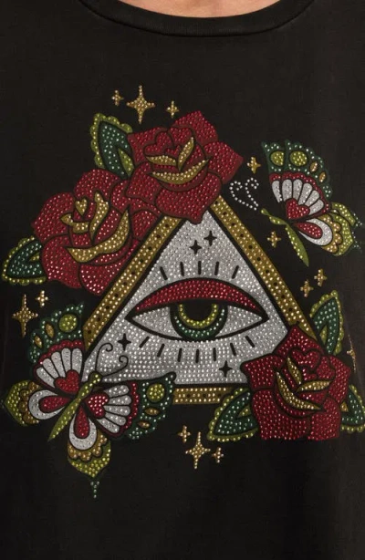 Lucky Brand Women's Tattoo Pyramid Crew Neck T-shirt In Black