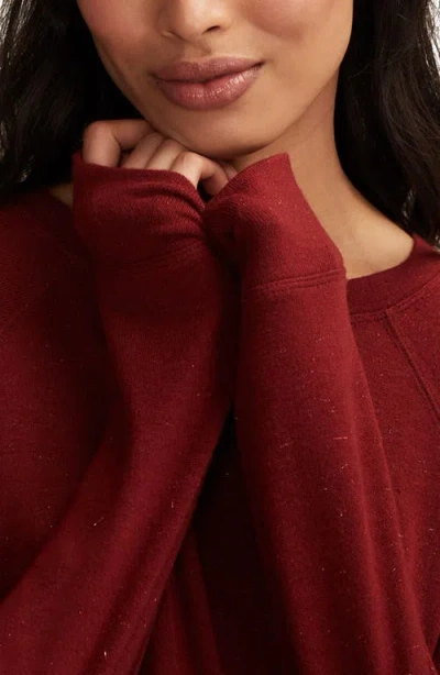 Lucky Brand Long Sleeve Crewneck T-shirt In Burgundy