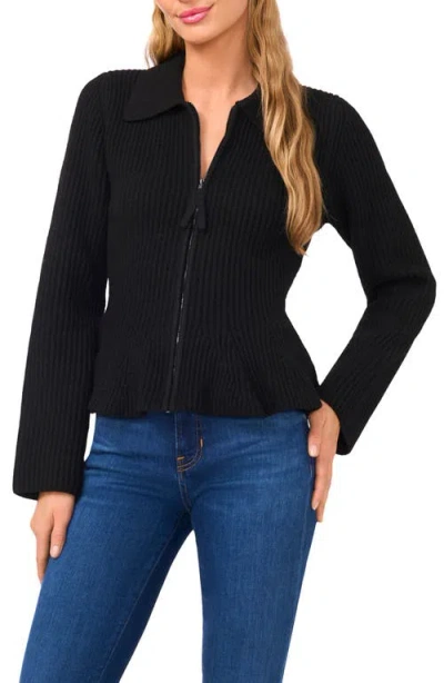 Ted Baker Luella Zip Front Peplum Jacket In Black