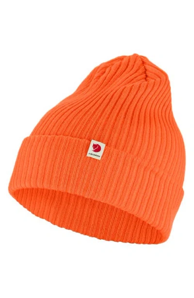 Fjall Raven Fjällräven Ribbed Performance Beanie In Orange
