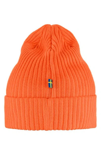 Fjall Raven Fjällräven Ribbed Performance Beanie In Orange