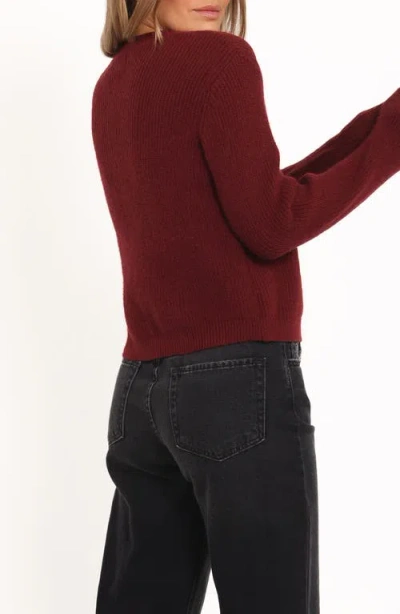 Petal And Pup Petal & Pup Jones Rosette Cardigan In Burgundy