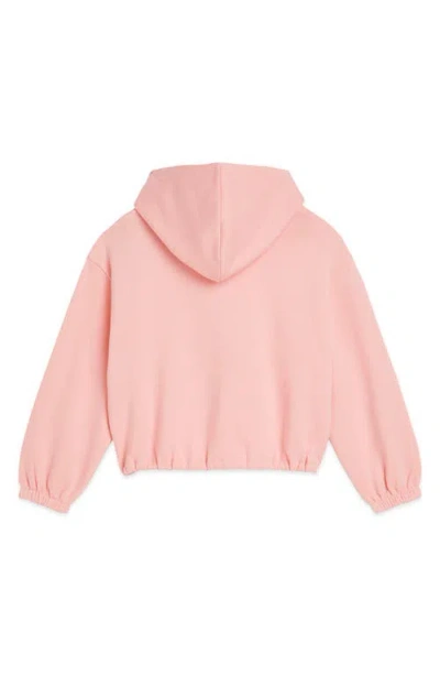 Scotch & Soda Kids' Embroidered Bubble Hem Hoodie In Pink