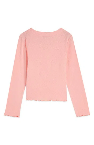 Scotch & Soda Kids' 2fer Pointelle Cardigan & Sweater Tank Set In Pink