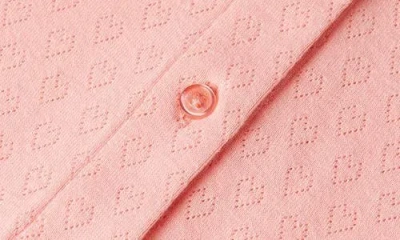 Scotch & Soda Kids' 2fer Pointelle Cardigan & Sweater Tank Set In Pink