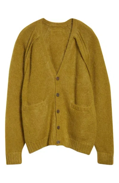 Undercover Mohair & Wool Blend V-neck Cardigan In Yellow