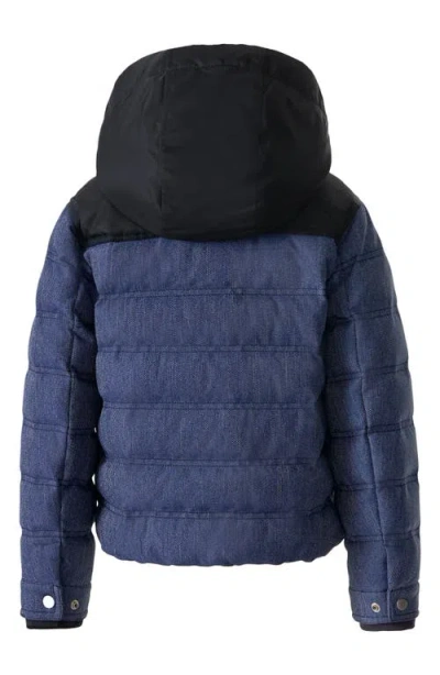 Mackage Kids' Adriel Down Denim Jacket In Blue