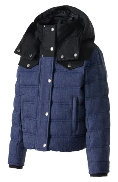 Mackage Kids' Adriel Down Denim Jacket In Blue
