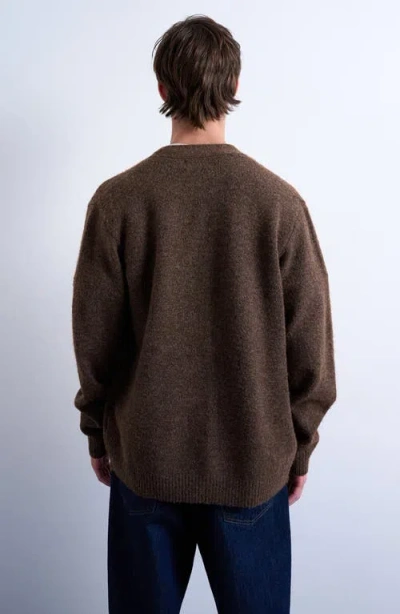 Topman Oversize V-neck Cardigan In Brown