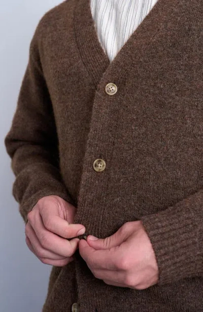Topman Oversize V-neck Cardigan In Brown