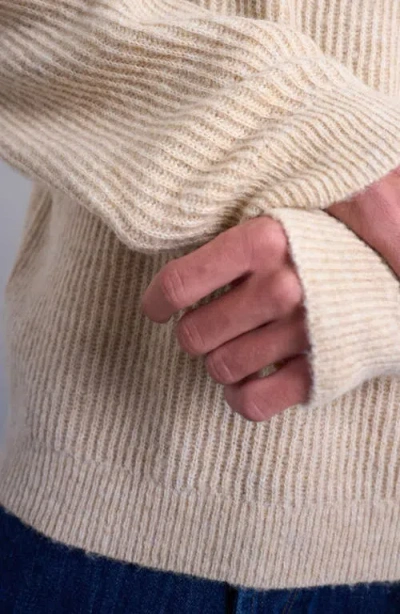 Topman Rib Mock Neck Sweater In Neutral