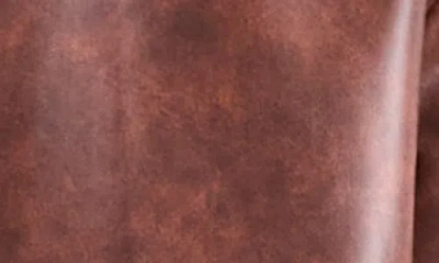 Topshop Oversize Faux Leather Bomber Jacket In Brown