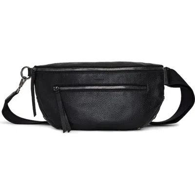 Hammitt Charles Leather Crossbody Belt Bag In Clear Black Brushed Gold Red Zip