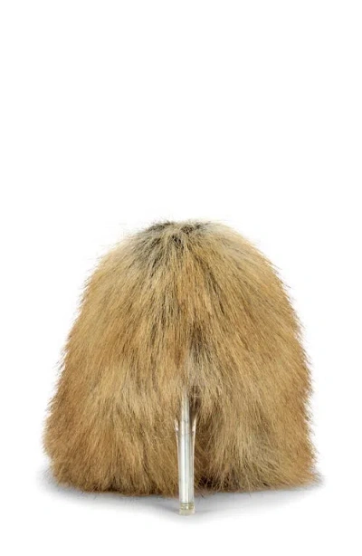 Azalea Wang Jameeck Faux Fur Stiletto Pump In Brown