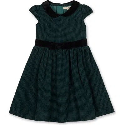Hope & Henry Kids' Organic Flutter Sleeve Peter Pan Collar Party Dress In Green