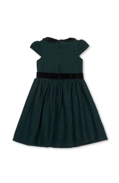 Hope & Henry Kids' Organic Flutter Sleeve Peter Pan Collar Party Dress In Green
