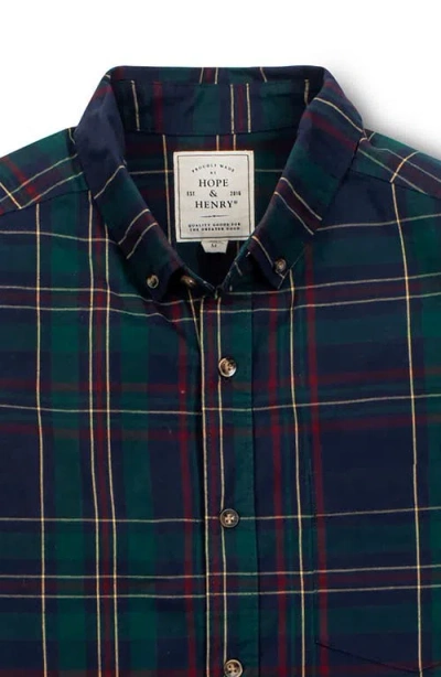 Hope & Henry Organic Long Sleeve Stretch Poplin Button Down Shirt In Multi