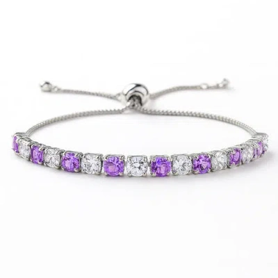 Donatello Gian Created Amethyst Adjustable Tennis Bracelet In Purple