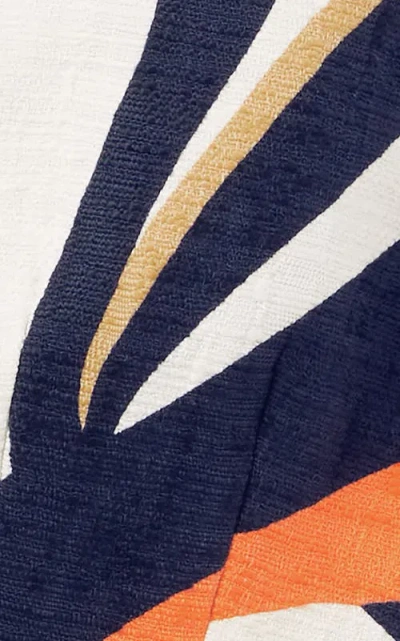 La Doublej Abstract-print Sweetheart Top In Blue