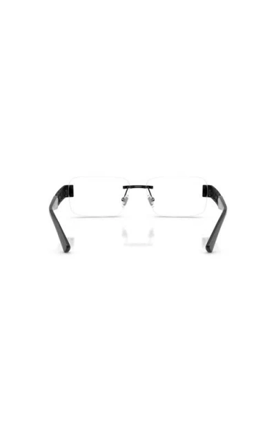 Versace 56mm Rectangle Optical Glasses In Metallic