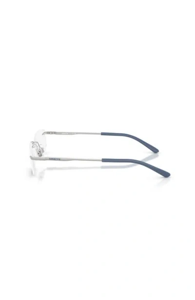 Arnette 58mm Rectangle Optical Glasses In Metallic
