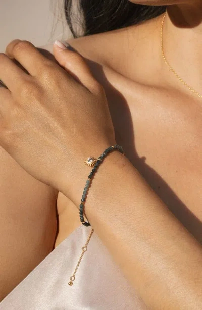 Satya Jewelry Channeling Wisdom Sapphire Starburst Beaded Bracelet In Gold