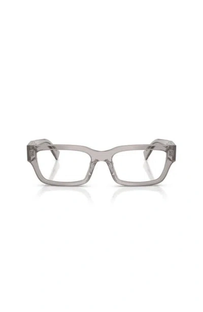 Prada 56mm Rectangle Optical Glasses In Gray