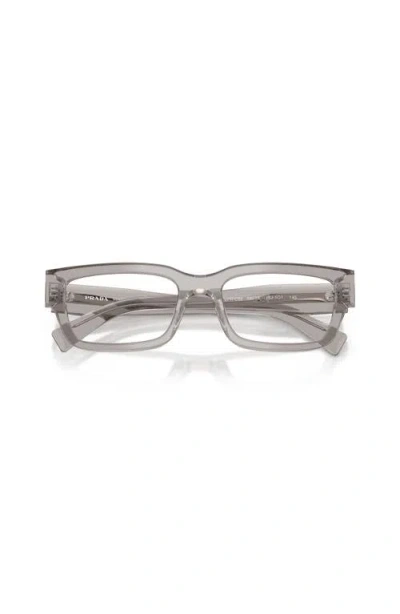 Prada 56mm Rectangle Optical Glasses In Gray