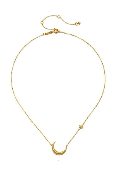 Satya Jewelry Ethereal Guide Moonstone Moon And Star Necklace In Gold