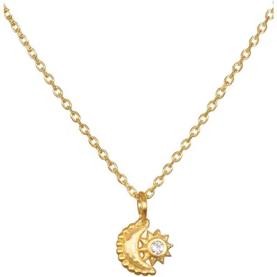 Satya Jewelry Guiding Star Celestial White Topaz Necklace In Gold