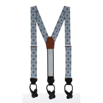Trafalgar Big And Tall Clarence The Classy Snowflake Silk Holiday Button End Brace In Multi