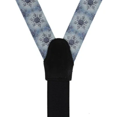 Trafalgar Big And Tall Clarence The Classy Snowflake Silk Holiday Button End Brace In Multi